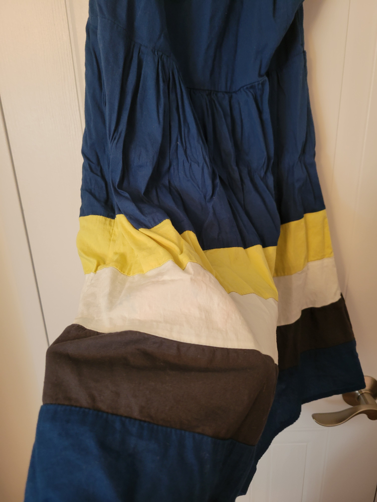 Strapless Sundress - Blue, Yellow, White, Brown - photo 2