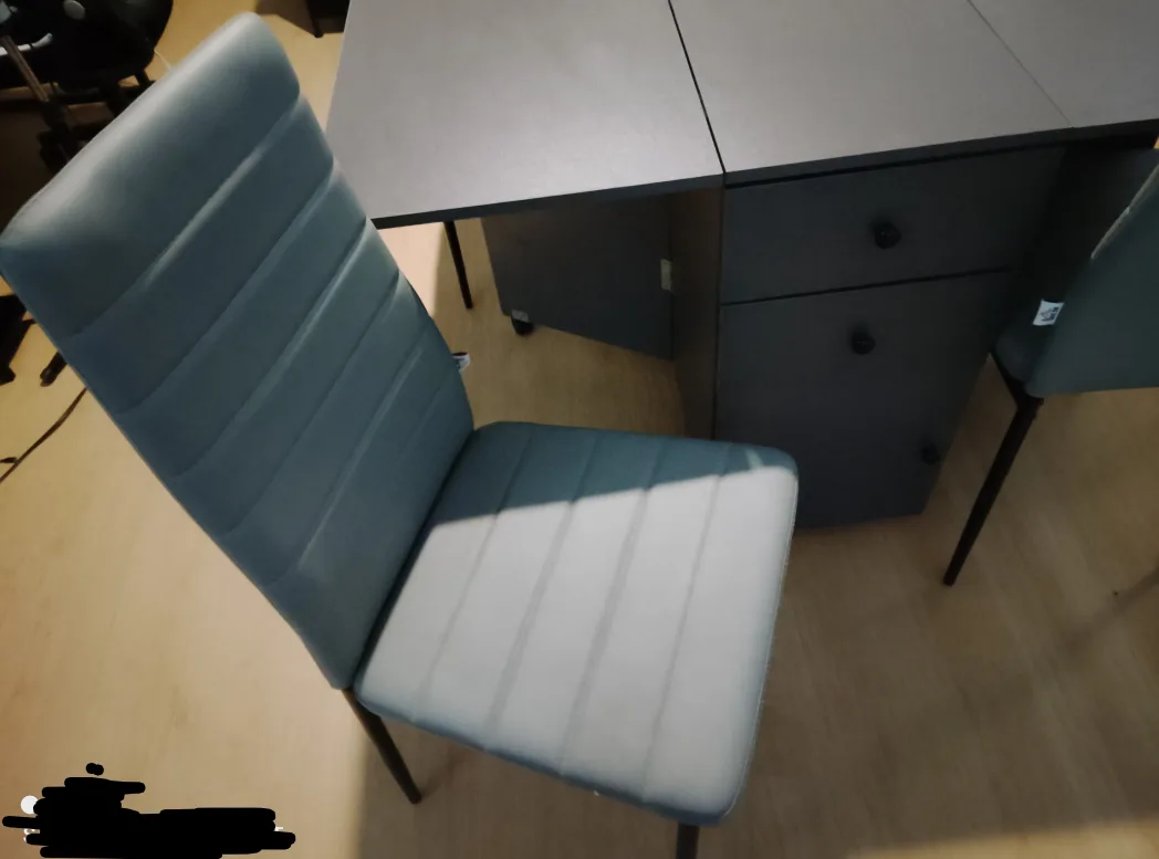 Folding Dining Table with pantry drawers and 4 Chairs - Grey image indicator(3)