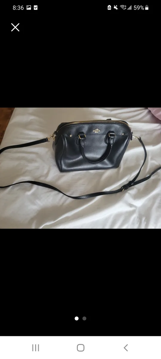 Coach Black Leather Satchel thumbnail