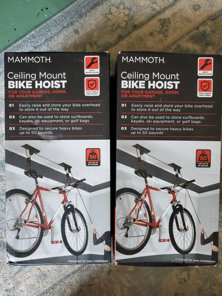 MAMMOTH Ceiling Mount Bike Hoist High Quality Unopened thumbnail