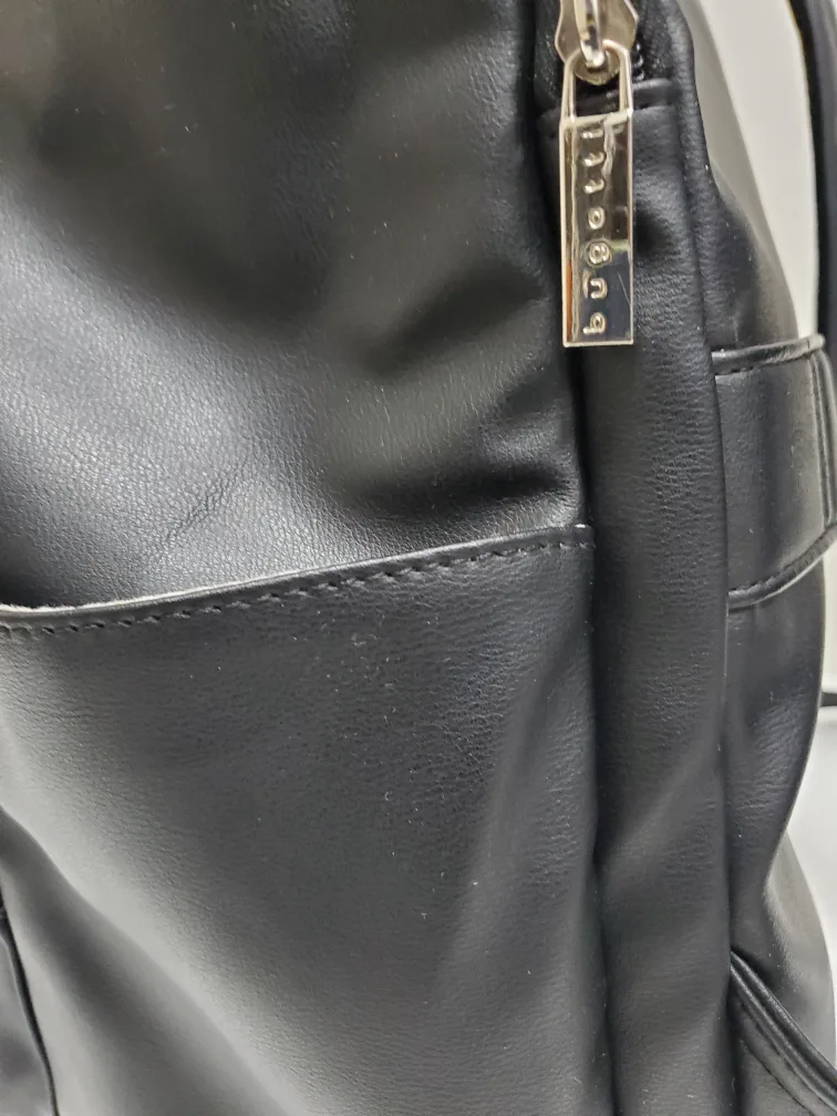 BACK TO SCHOOL:Bugatti Black Vegan Leather Backpack image indicator(5)