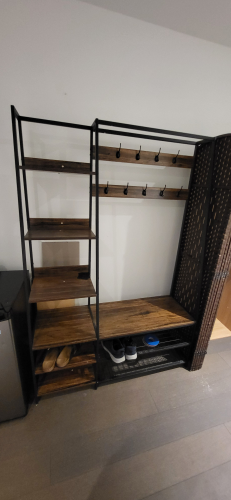 shoe rack with seat, storage and coat rack $130 - photo 2