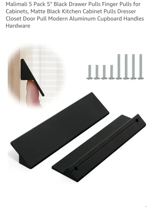 5" Black Drawer Pulls (Pack of 10 pcs) thumbnail
