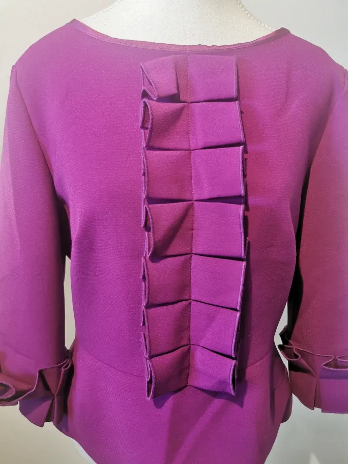 Sandra angelozzi s38 Purple Ruffle Sleeve Blouse image indicator(4)