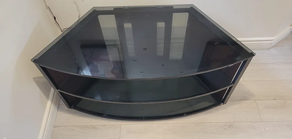 Corner TV Stand - Glass & Wood image indicator(2)