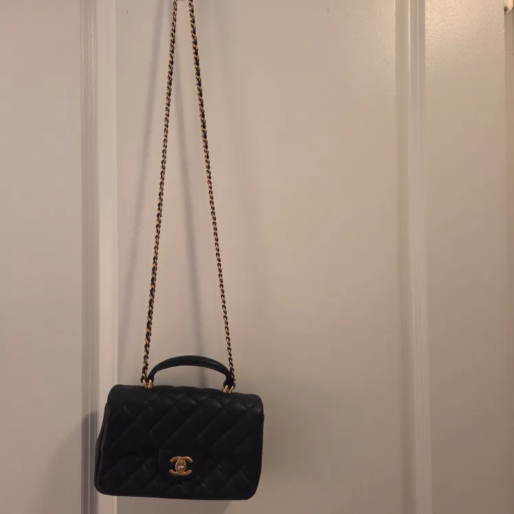 Black Quilted Leather Mini Handbag thumbnail