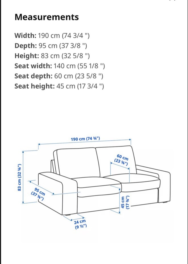 IKEA Kivik 2-Seat Sofa - Blue - photo 3