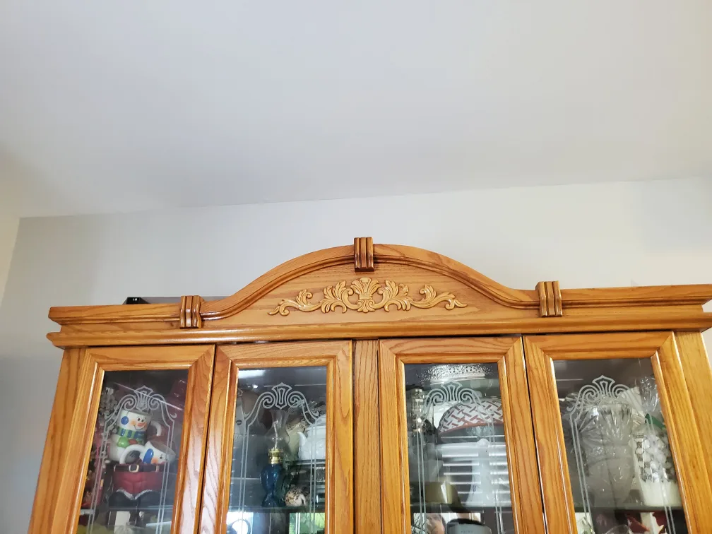 Solid Oak Wooden China Cabinet Hutch image indicator(5)