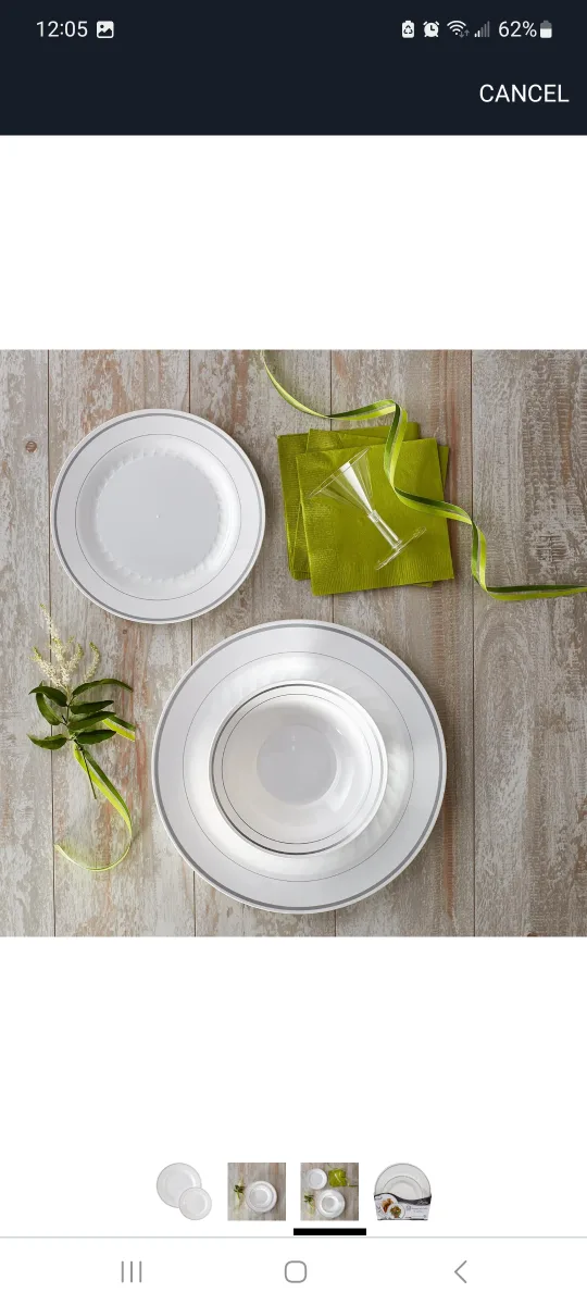 200 Plastic Dinner & Dessert Plates Set image indicator(2)