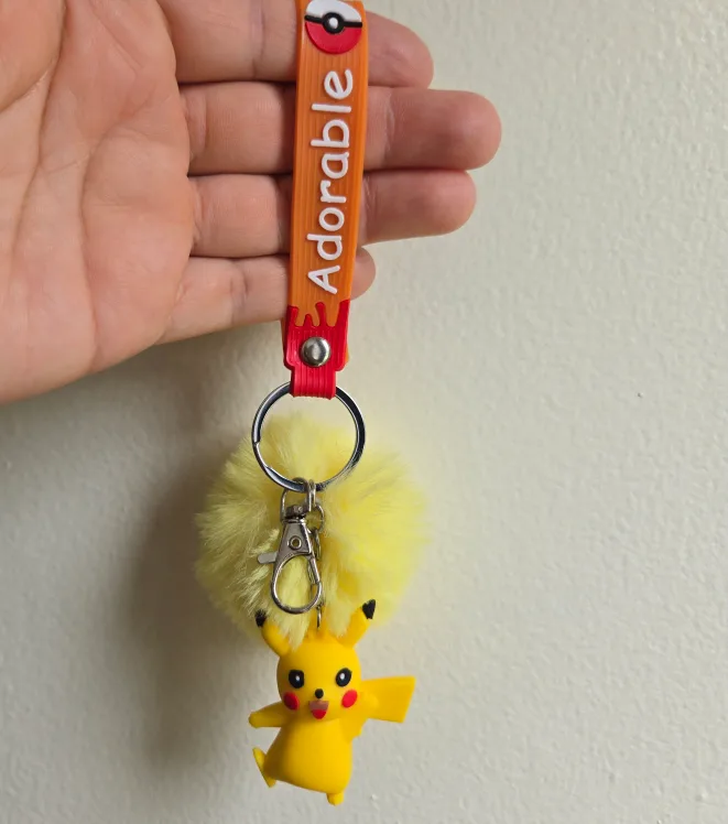 Pikachu Adorable Wristle Keychain Bookbag Clip Charm Accessory thumbnail