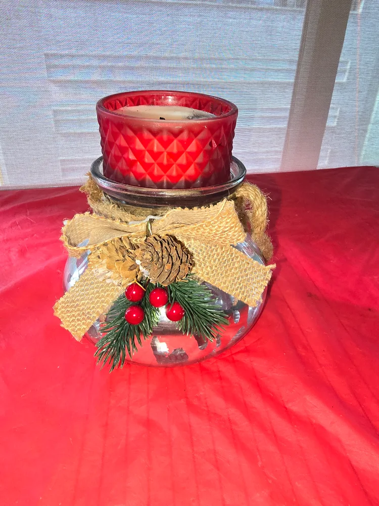Red Holiday Candle Holder thumbnail