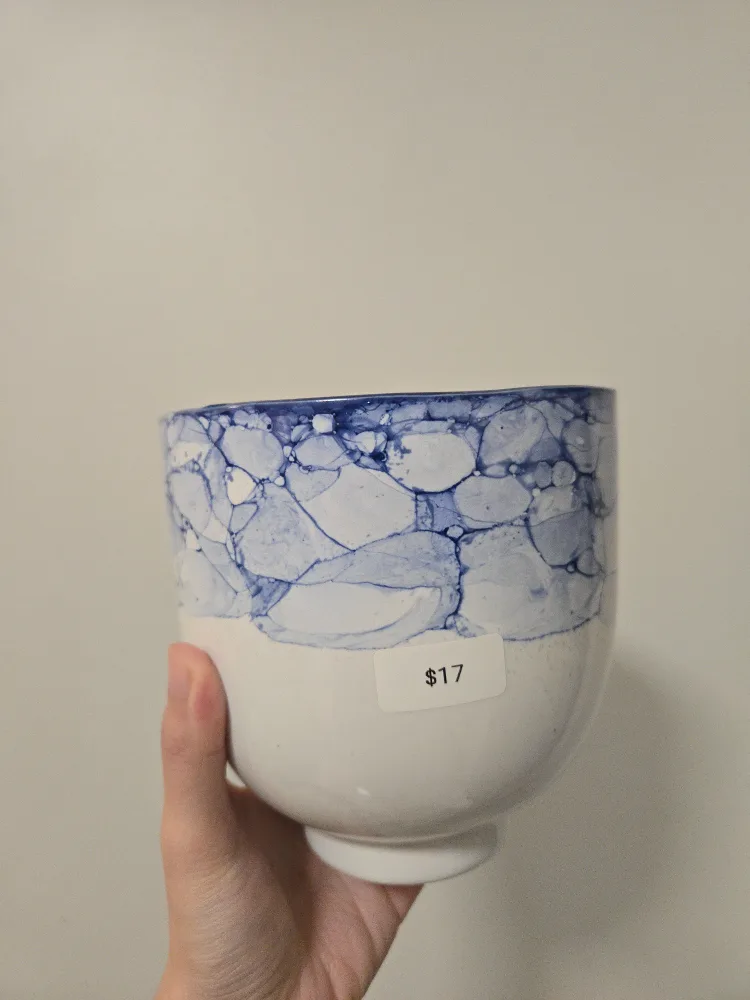 Premium Blue & White Decorative Pot, Planter thumbnail