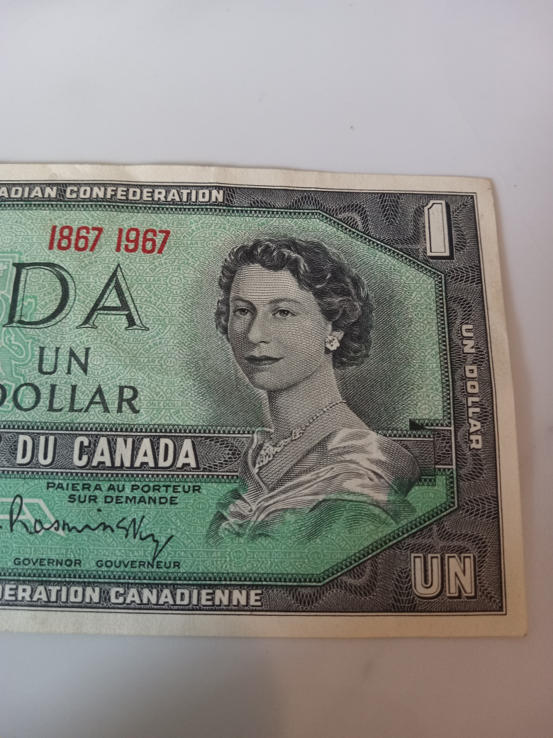 1967 Canadian One Dollar Bill - photo 2