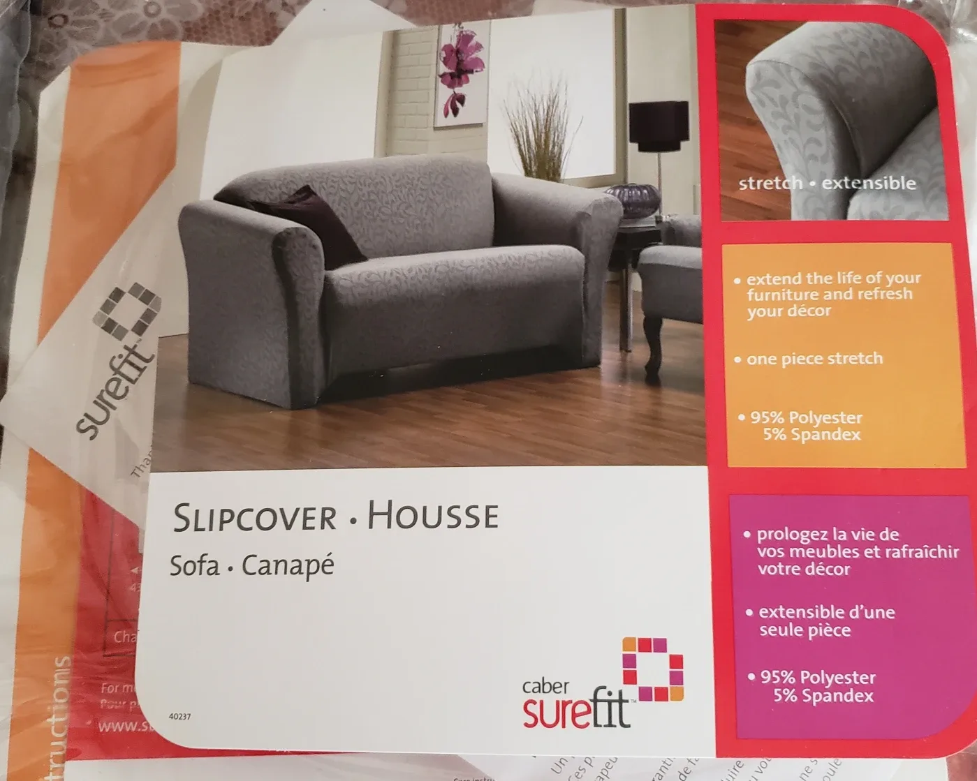 Surefit Sofa Slipcover, Red for 3 seat sofa image indicator(2)