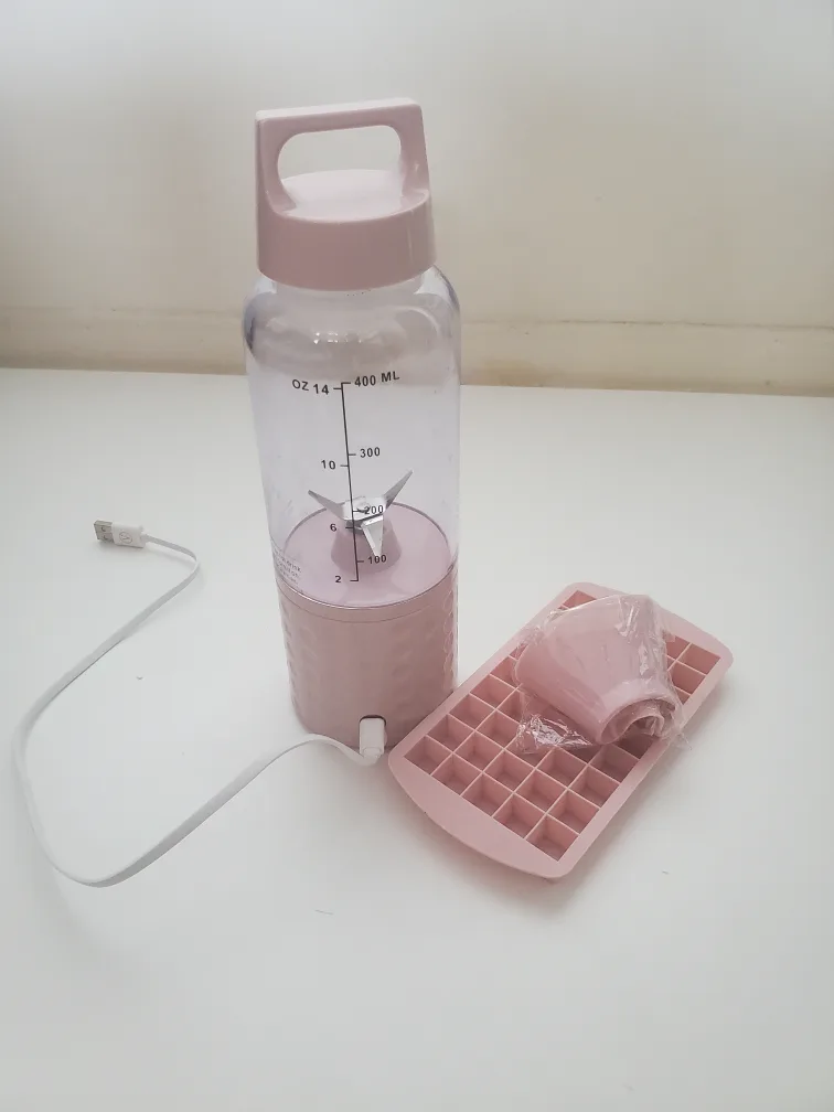 Pink Portable Blender with Ice Cube Tray thumbnail
