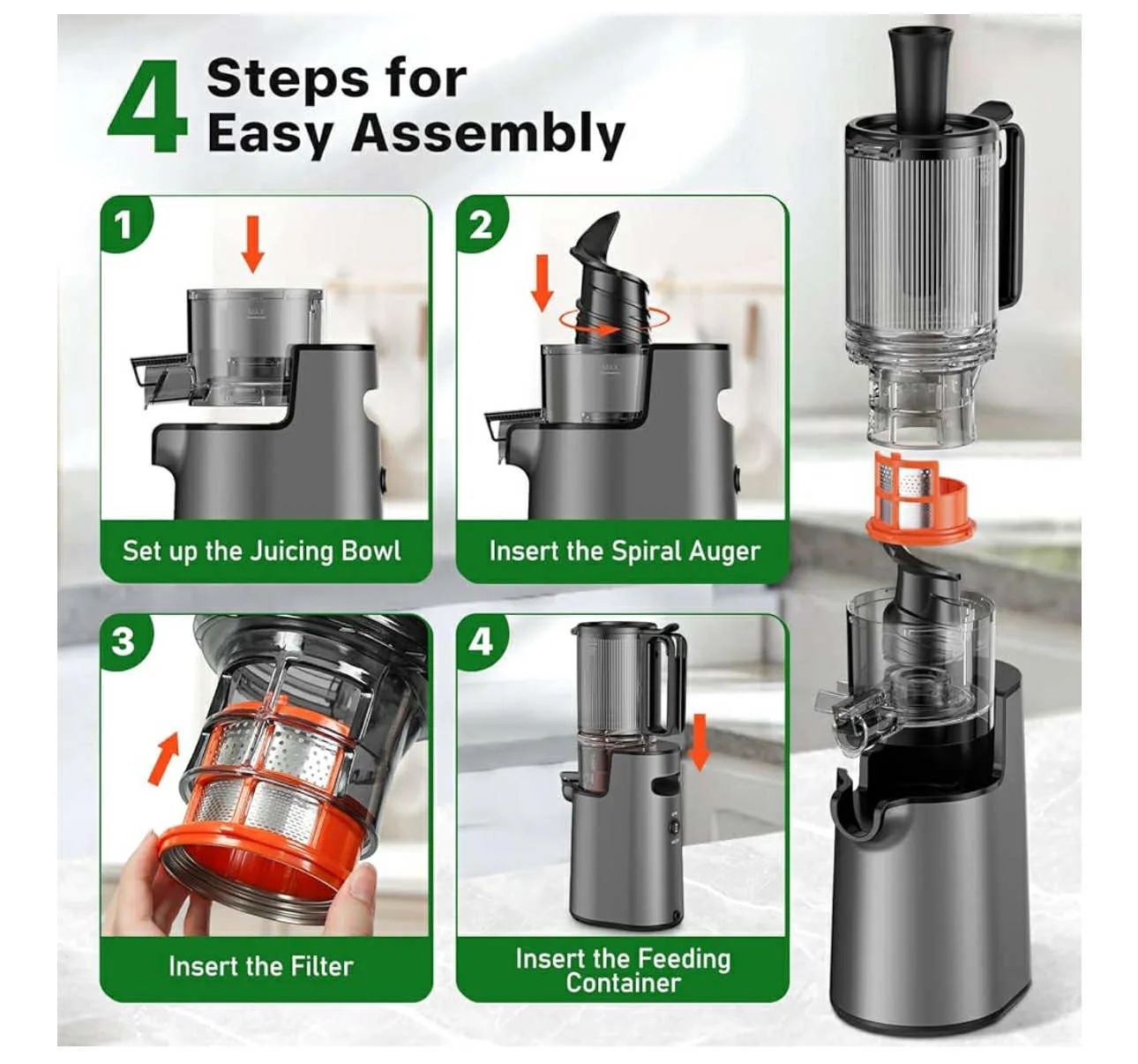 LRZ Fourth Masticating Juicer - Slow Cold Press image indicator(6)