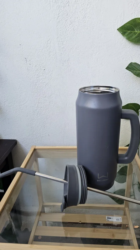 Wellness Lab Mug with Straw - Grey thumbnail