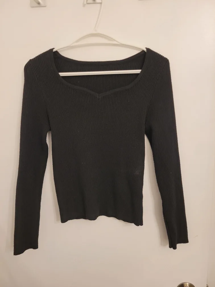 Black Long Sleeve Knit Top thumbnail