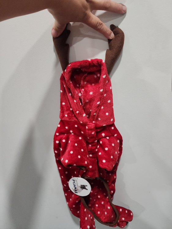 Dog Reindeer Pajamas XS/S Red & White
