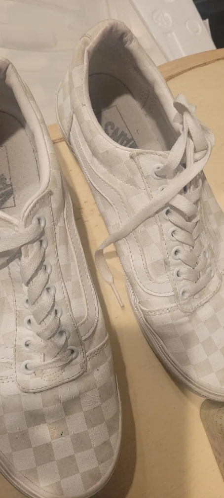 Vans Old Skool White Checkerboard Shoes thumbnail