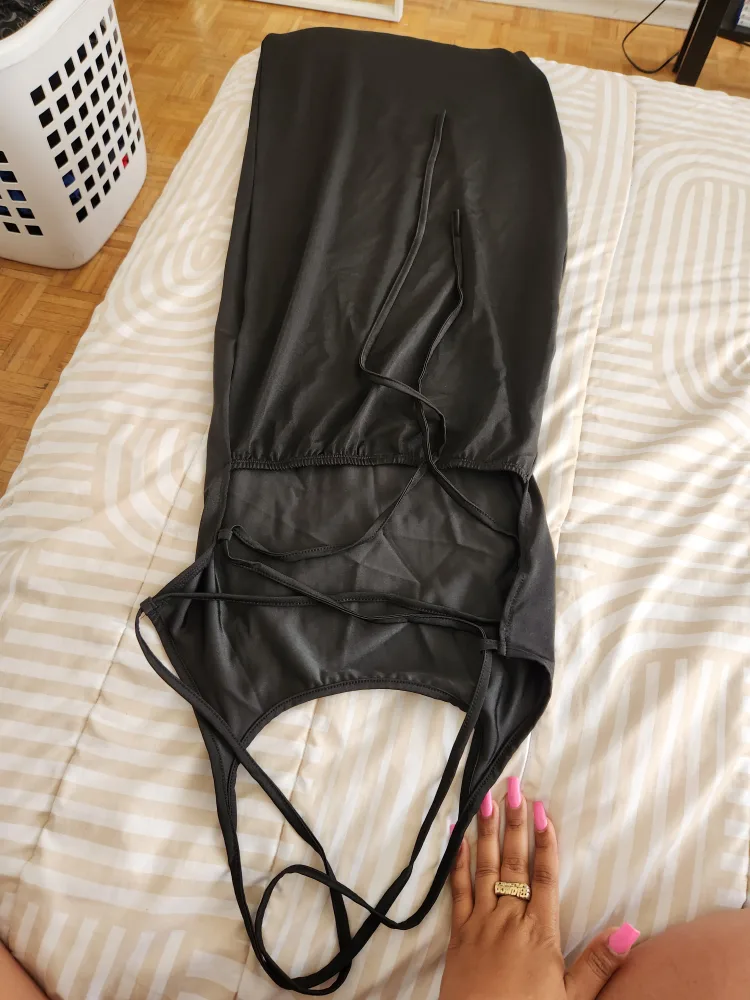 Black Maxi Dress with Strappy Back image indicator(2)