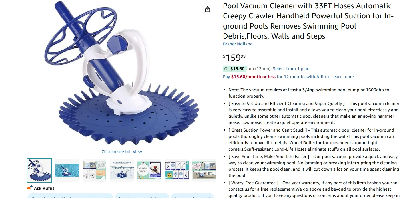 Pool Vacuum Cleaner BNIB image indicator(2)