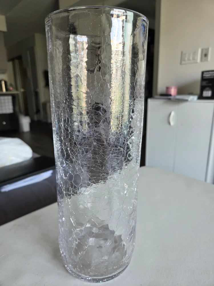 Clear Glass Vase - Crackle Texture thumbnail