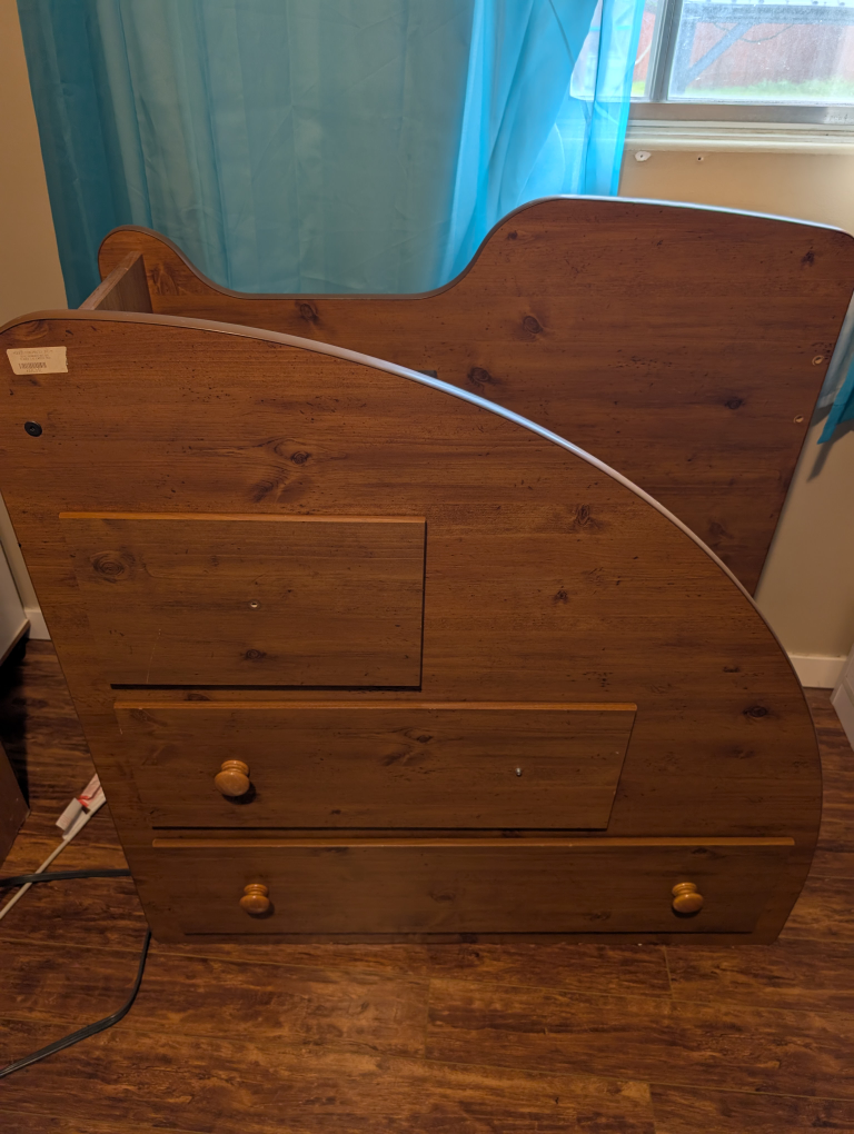 Wooden dresser and Stairs