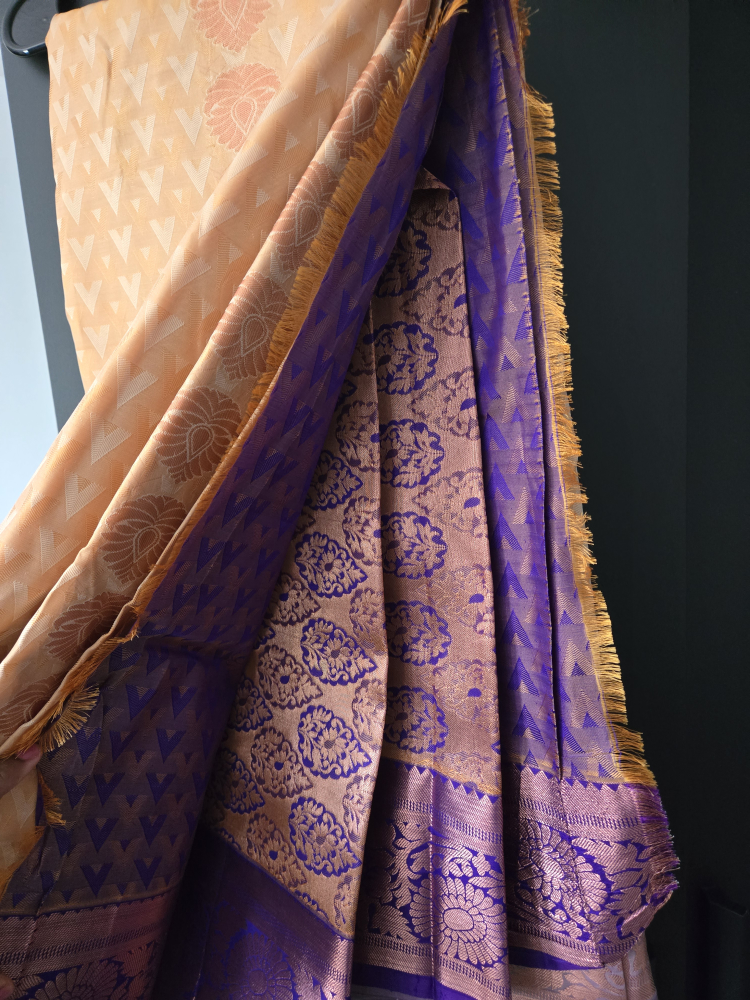 Saree - Peach & Purple - photo 2
