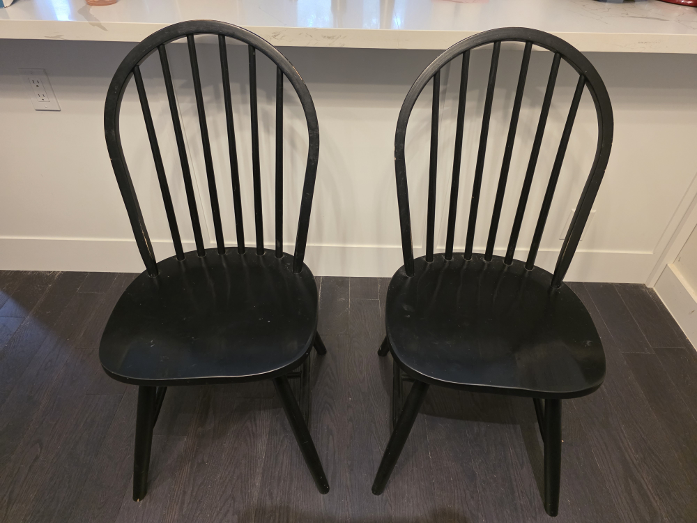 Black Windsor Style Dining Chairs (Set of 2)