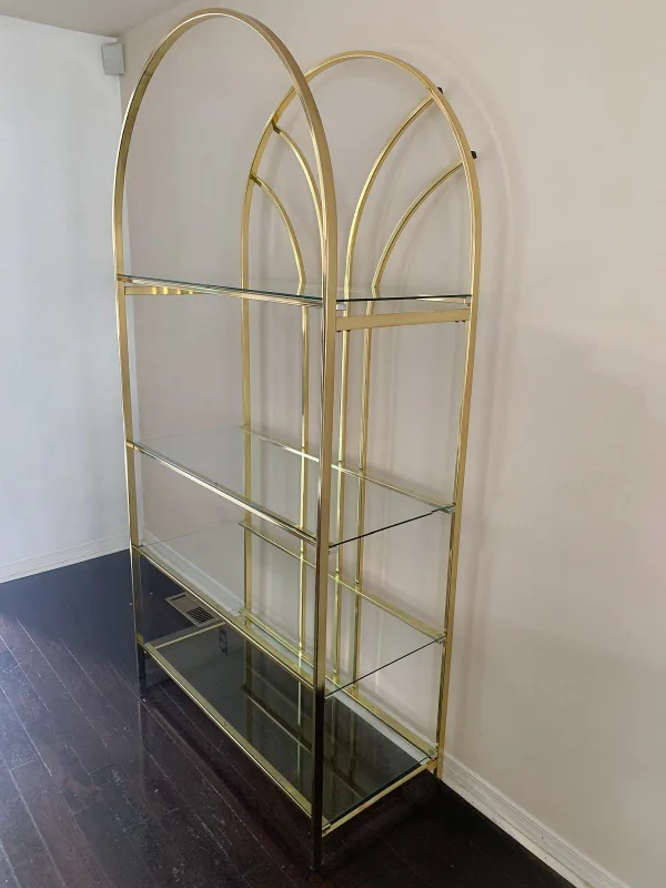 Gold Metal & Glass Display Shelf image indicator(2)
