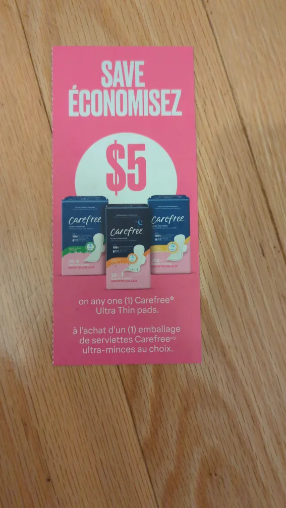 Carefree Ultra Thin Pads Coupon - Save $5 thumbnail