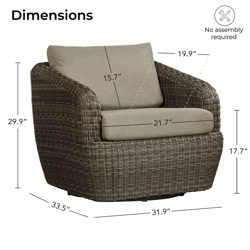 Wicker Swivel Patio Chair - photo 4
