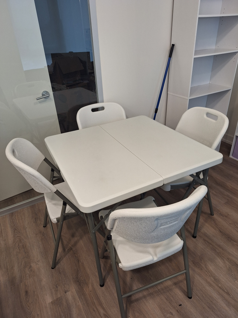 Folding Table & Chairs - White