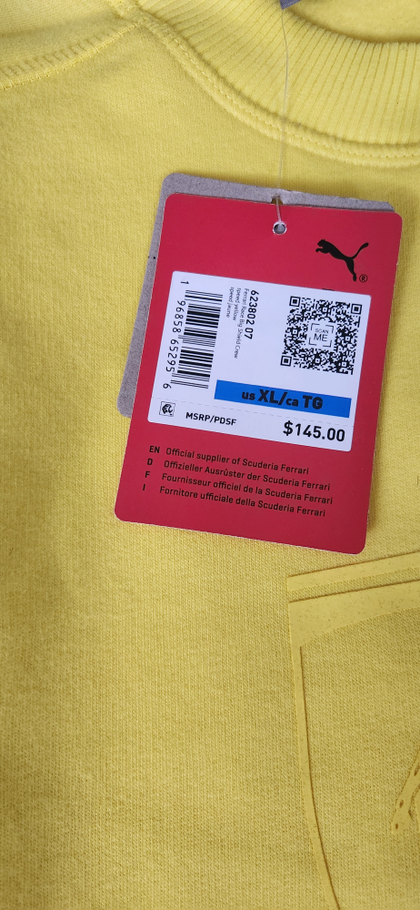 New Puma Ferrari Yellow Sweatshirt XL - photo 2