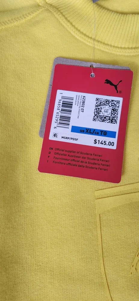 New Puma Ferrari Yellow Sweatshirt XL image indicator(2)
