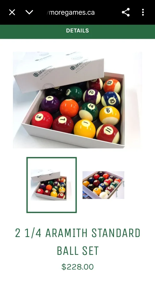Brand New, Aramith Billiard Ball Set with Box image indicator(2)