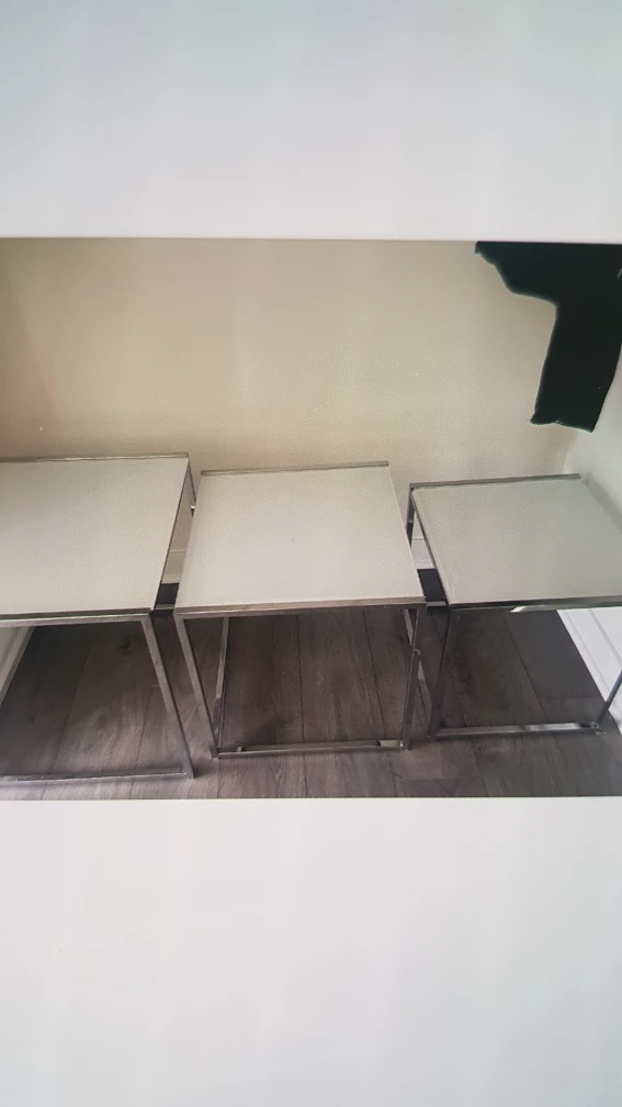 Set of 3 Chrome Side Tables
