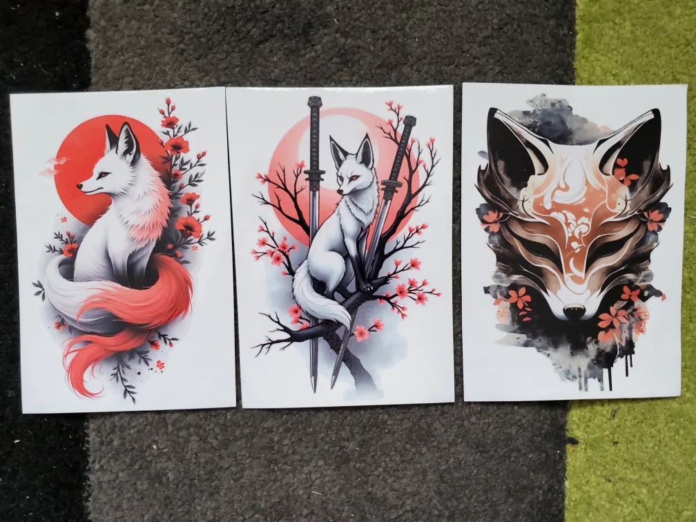 Japanese Style Samurai Geisha Vinyl Waterproof Stickers image indicator(5)