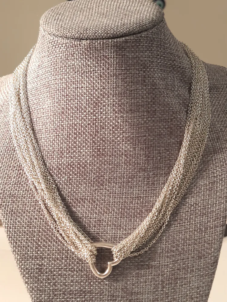 Tiffany & Co. Silver Heart Necklace, 20" image indicator(8)