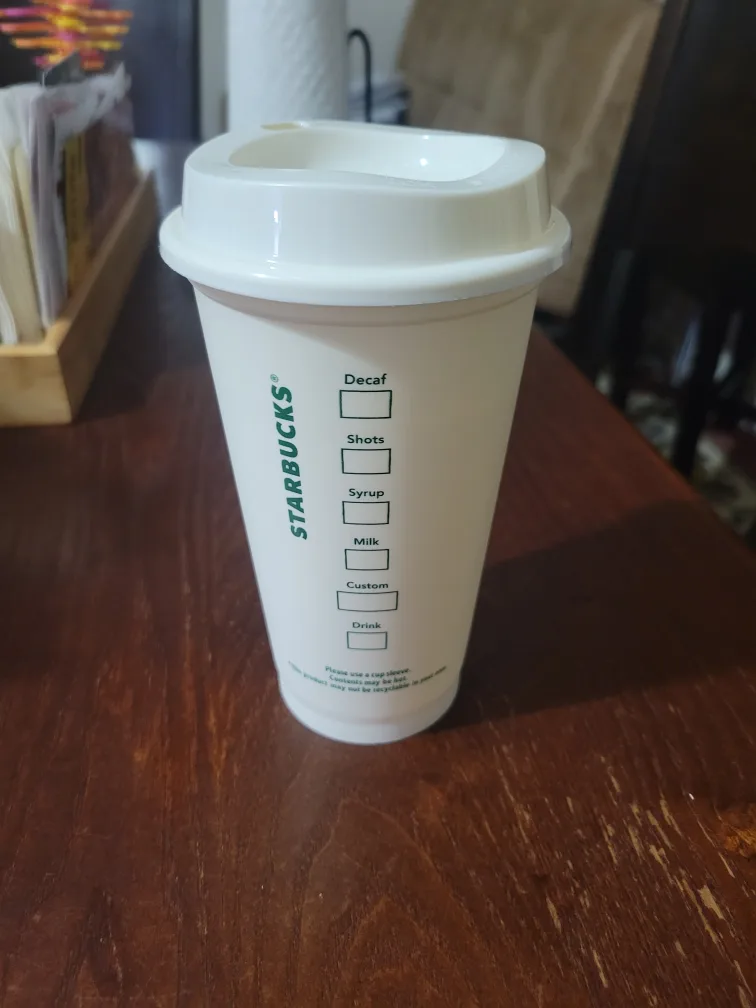 Original Starbucks Reusable White Coffee Cup image indicator(2)