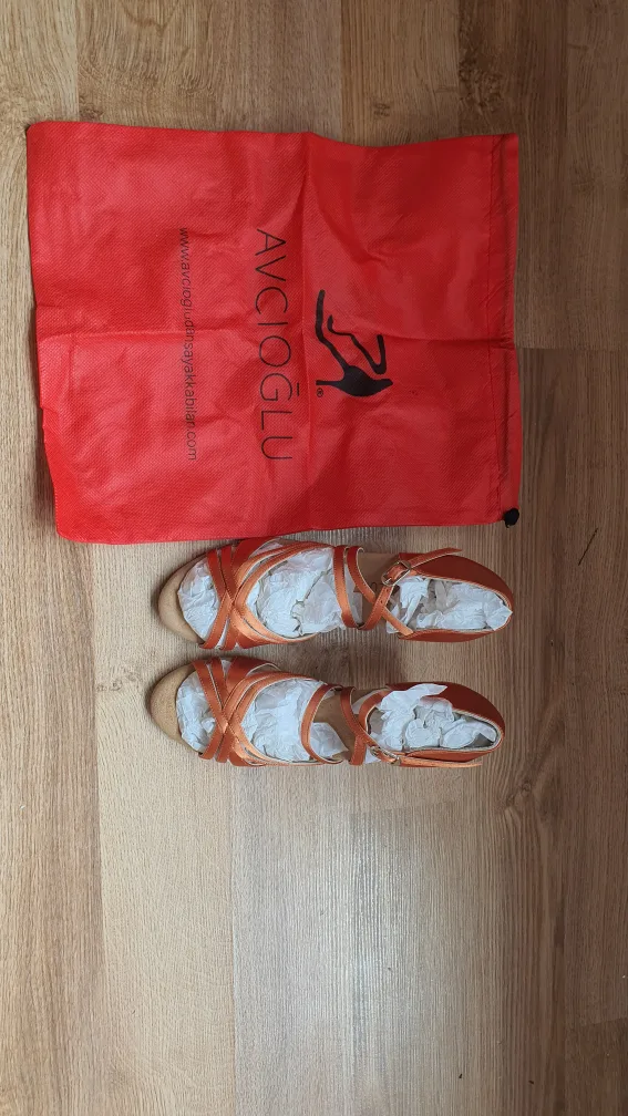 Avcioglu Dance Shoes, Size 7, Orange thumbnail
