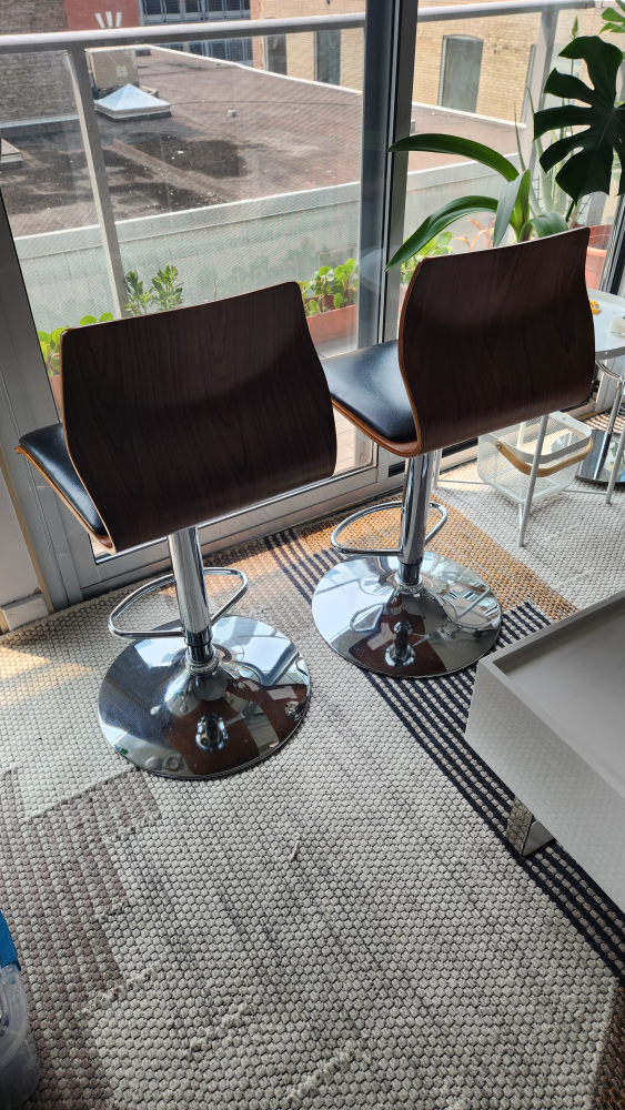 Set of 2 Mid Century Modern Swivel Bar Stools - photo 3