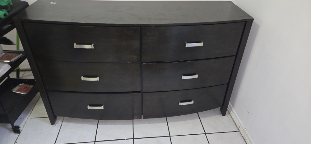 Dark Brown Dresser - 6 Drawers