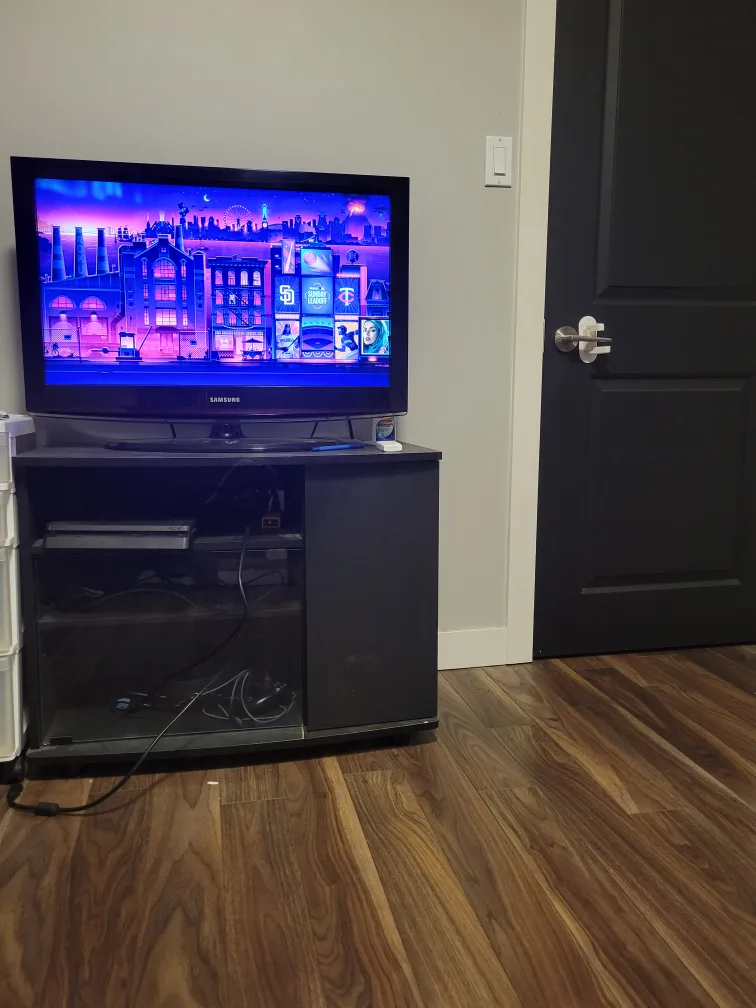 Samsung TV and TV stand
