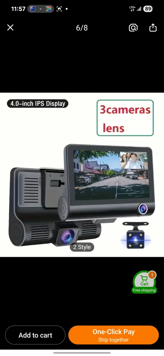 Dash Cam - 3 Camera Lens, 64GB,  pick Scarborough or oshawa thumbnail