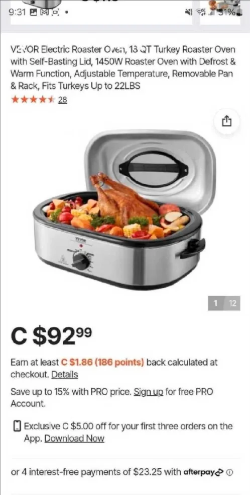 VEVOR Electric Roaster Oven