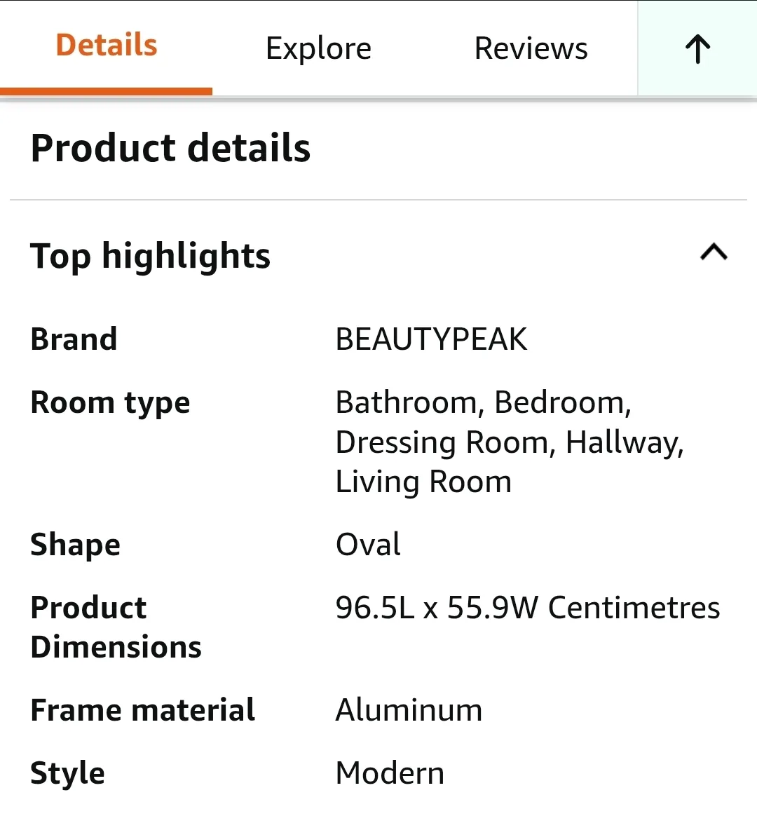 Black Oval Mirror 38"x22" image indicator(5)