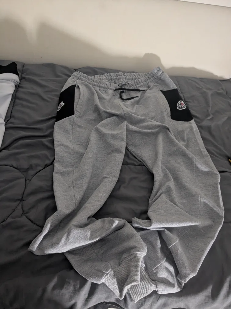 Moncler XXL White Jacket & Grey Sweatpants Set image indicator(2)