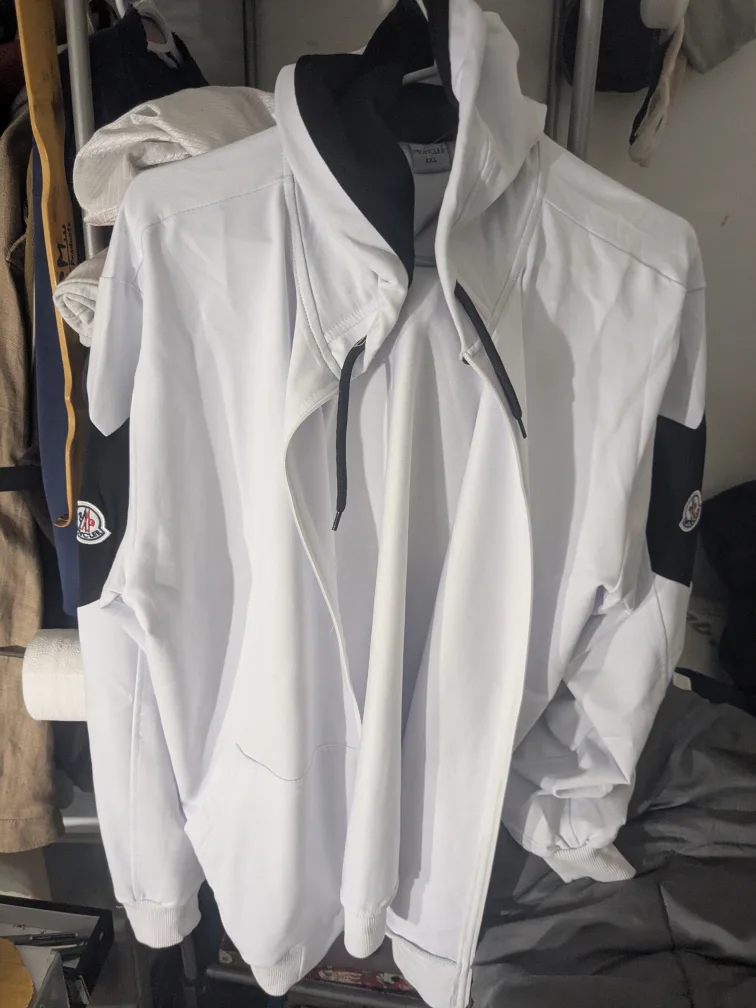 Moncler XXL White Jacket & Grey Sweatpants Set image indicator(4)